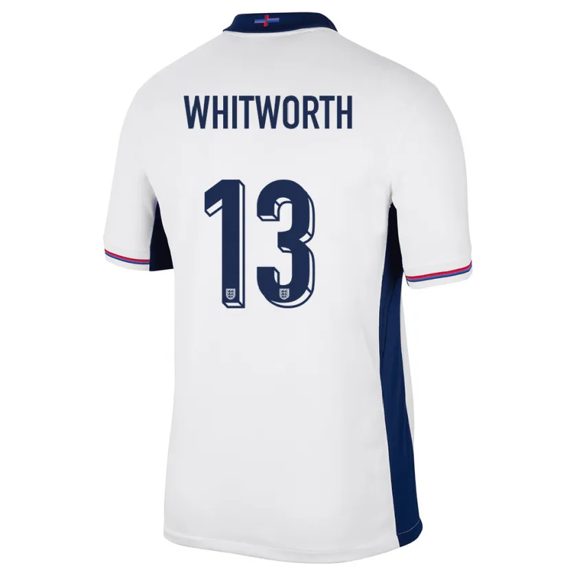 Danxen Mujer Camiseta Inglaterra Joseph Whitworth #13 Blanco 1ª Equipación 24-26 La Camisa