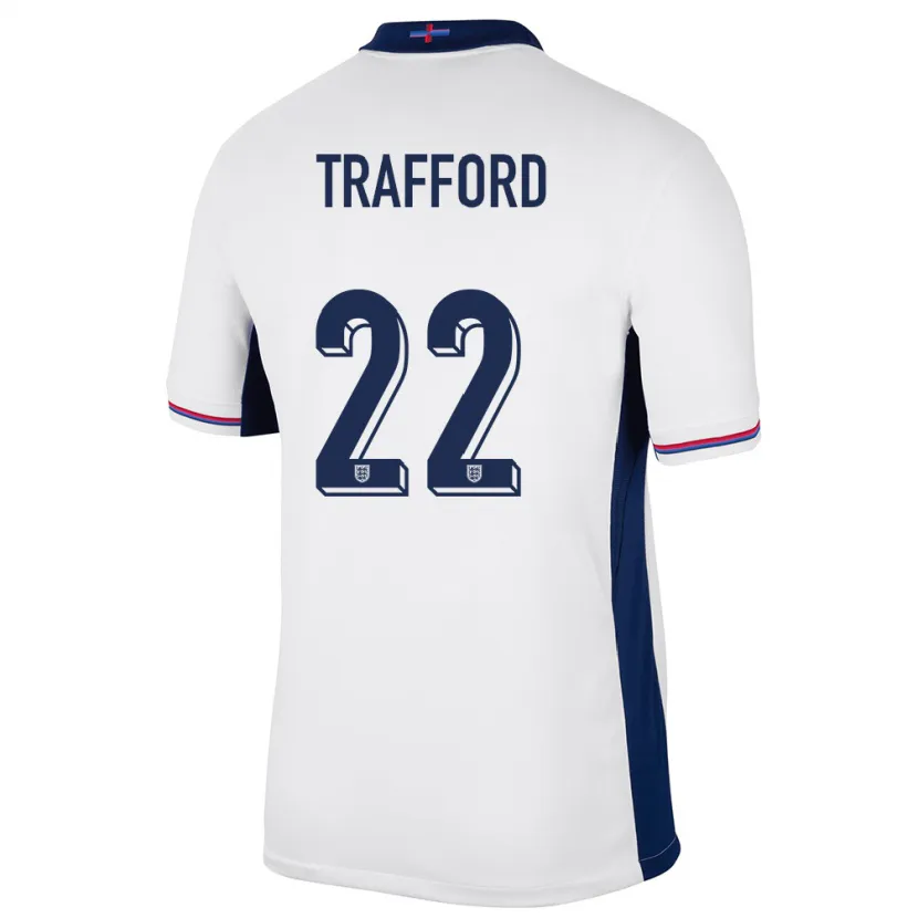 Danxen Mujer Camiseta Inglaterra James Trafford #22 Blanco 1ª Equipación 24-26 La Camisa
