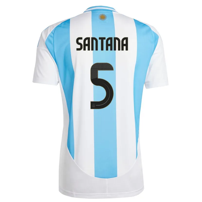 Danxen Mujer Camiseta Argentina Vanesa Santana #5 Blanco Azul 1ª Equipación 24-26 La Camisa