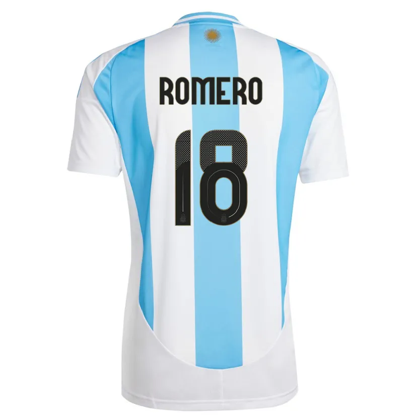 Danxen Mujer Camiseta Argentina Luka Romero #18 Blanco Azul 1ª Equipación 24-26 La Camisa