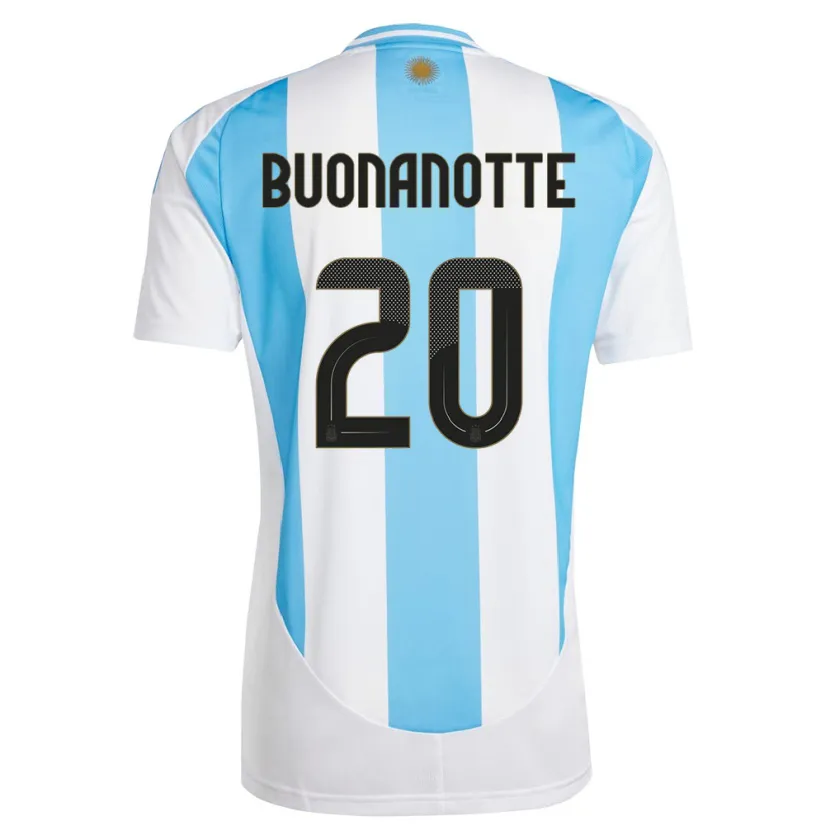 Danxen Mujer Camiseta Argentina Facundo Buonanotte #20 Blanco Azul 1ª Equipación 24-26 La Camisa
