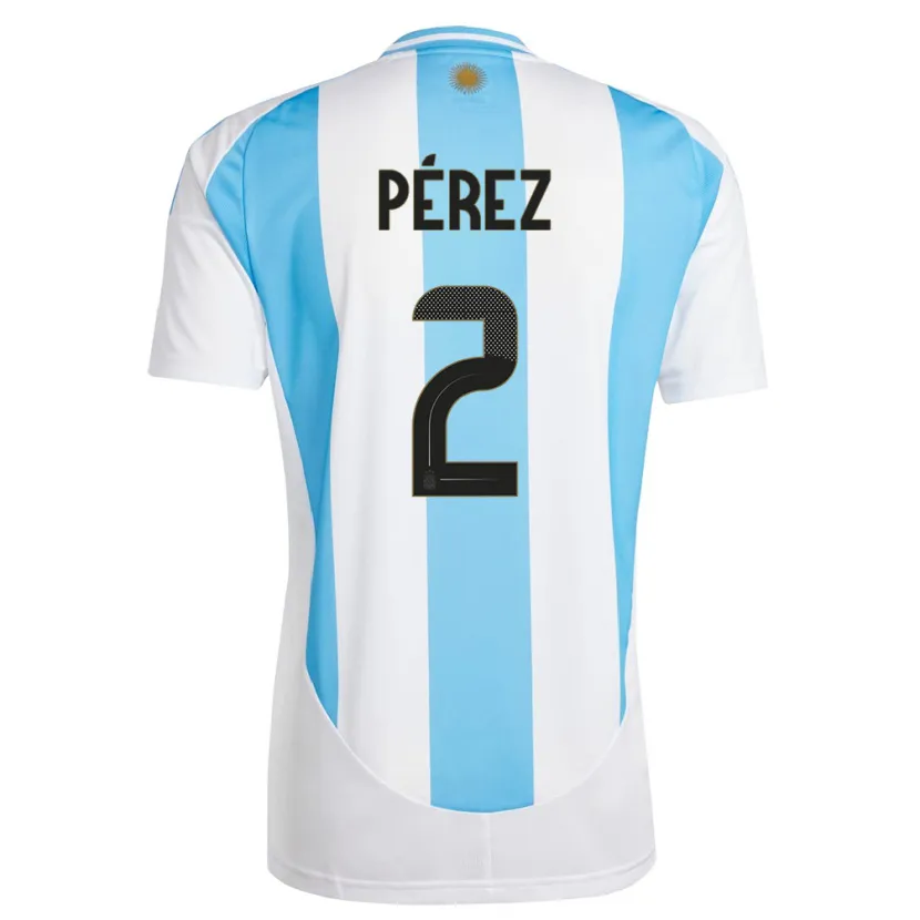 Danxen Mujer Camiseta Argentina Nehuen Perez #2 Blanco Azul 1ª Equipación 24-26 La Camisa