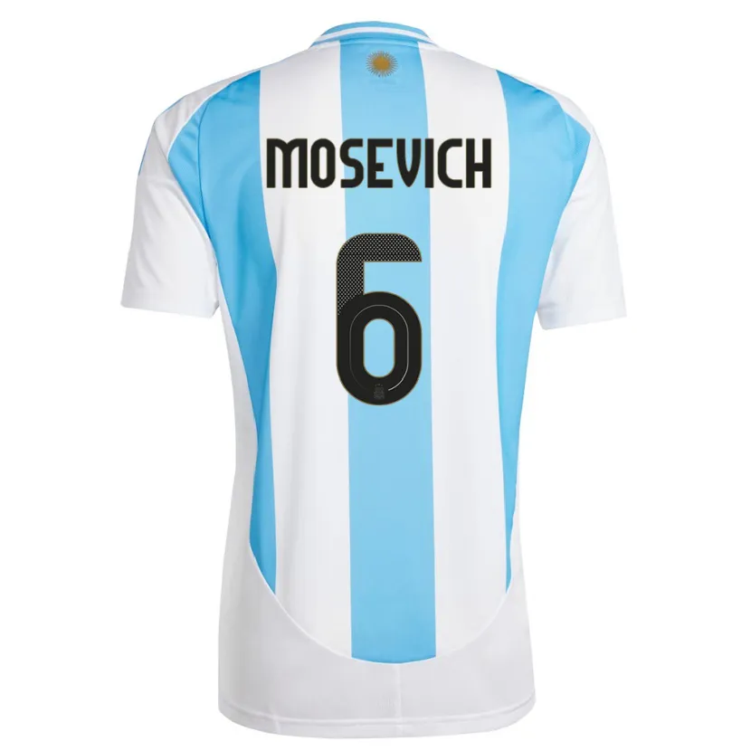 Danxen Mujer Camiseta Argentina Leonel Mosevich #6 Blanco Azul 1ª Equipación 24-26 La Camisa