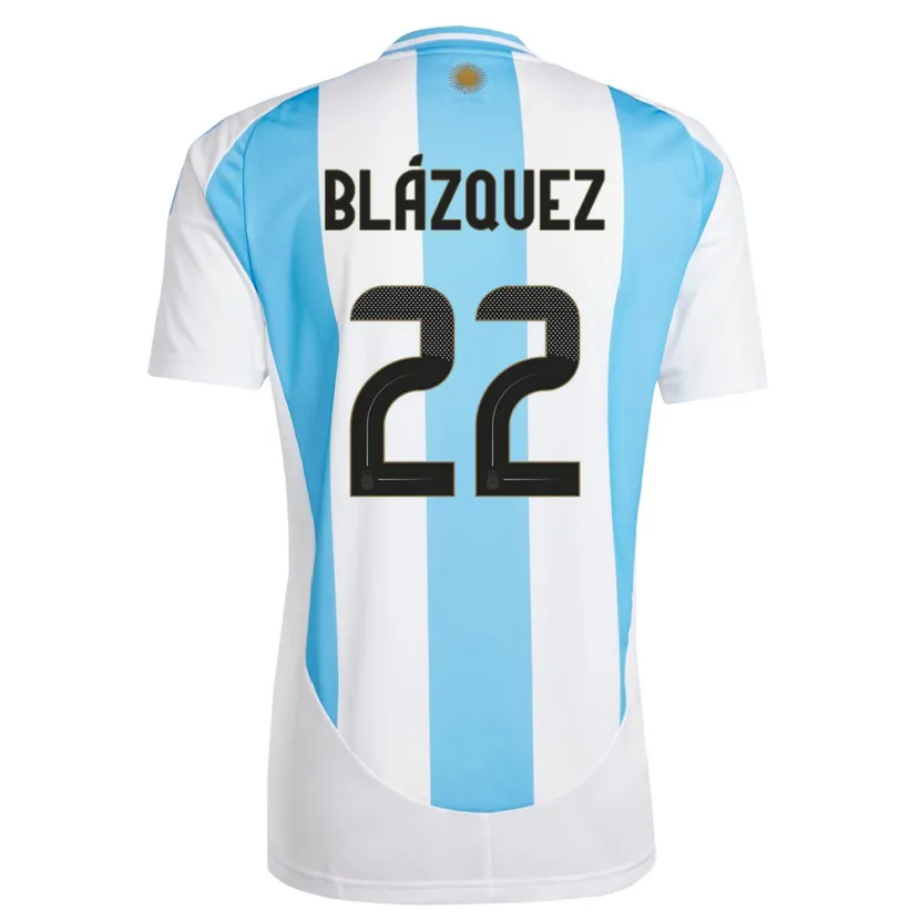 Danxen Mujer Camiseta Argentina Joaquin Blazquez #22 Blanco Azul 1ª Equipación 24-26 La Camisa