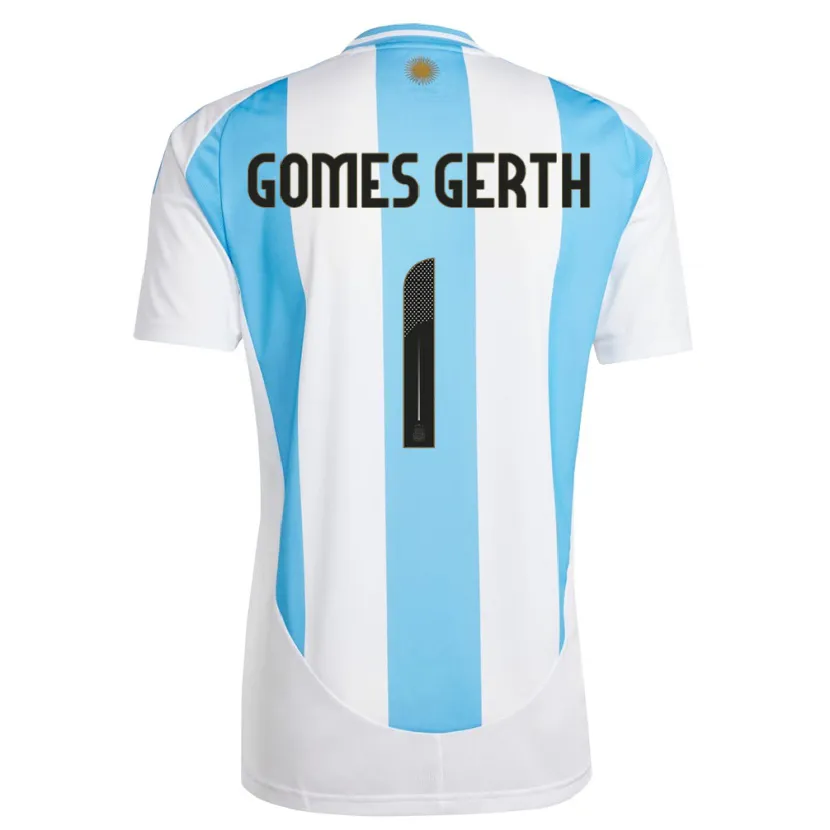Danxen Mujer Camiseta Argentina Federico Gomes Gerth #1 Blanco Azul 1ª Equipación 24-26 La Camisa