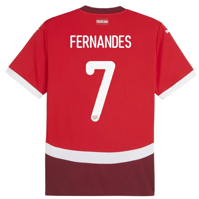 Danxen Mujer Camiseta Suiza Ruben Fernandes #7 Rojo 1ª Equipación 24-26 La Camisa
