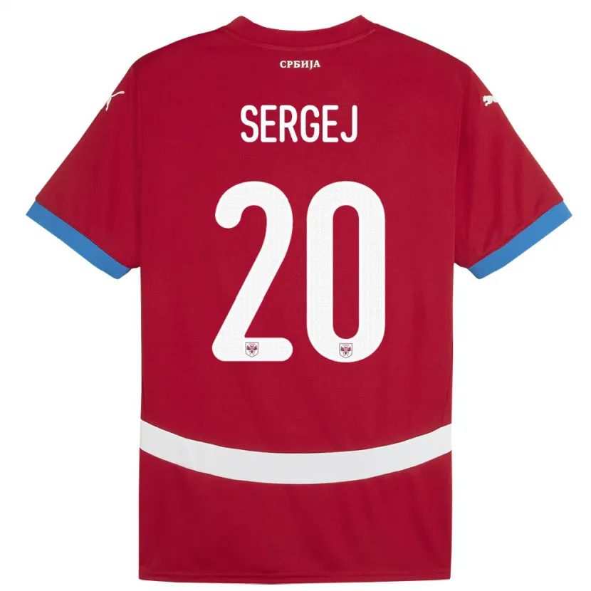 Danxen Mujer Camiseta Serbia Sergej Milinkovic-Savic #20 Rojo 1ª Equipación 24-26 La Camisa