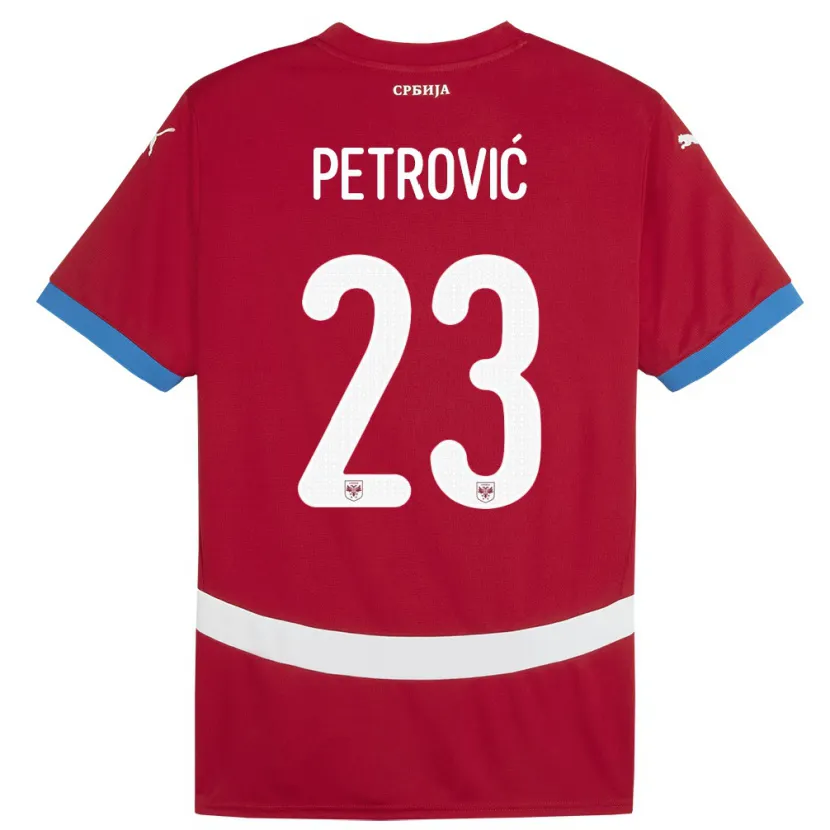 Danxen Mujer Camiseta Serbia Jovana Petrovic #23 Rojo 1ª Equipación 24-26 La Camisa