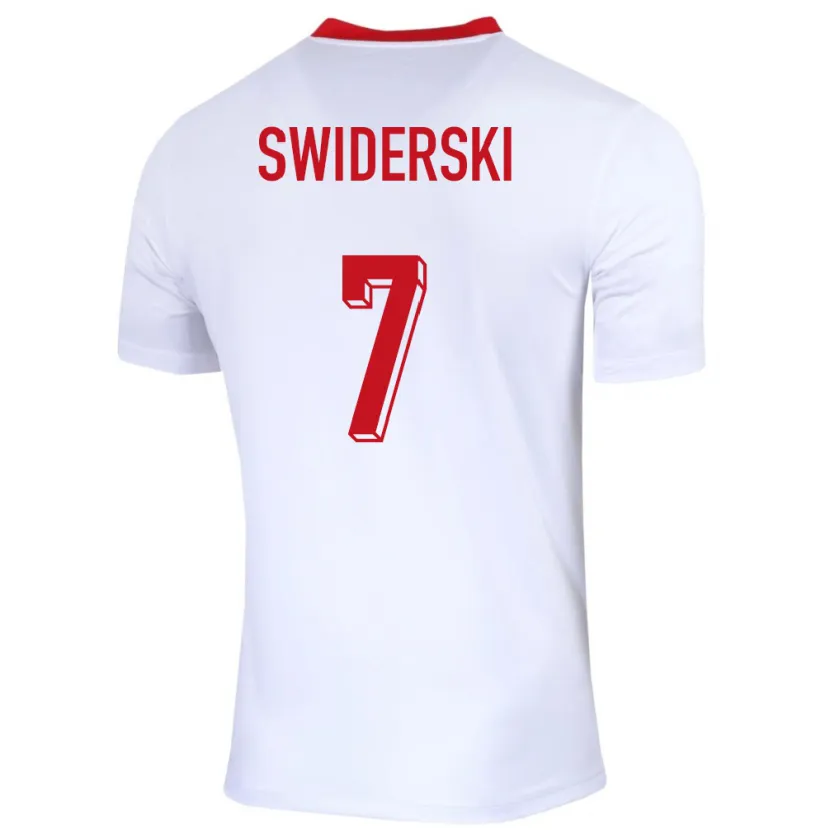 Danxen Mujer Camiseta Polonia Karol Swiderski #7 Blanco 1ª Equipación 24-26 La Camisa