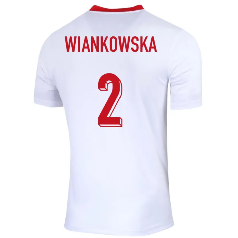 Danxen Mujer Camiseta Polonia Martyna Wiankowska #2 Blanco 1ª Equipación 24-26 La Camisa