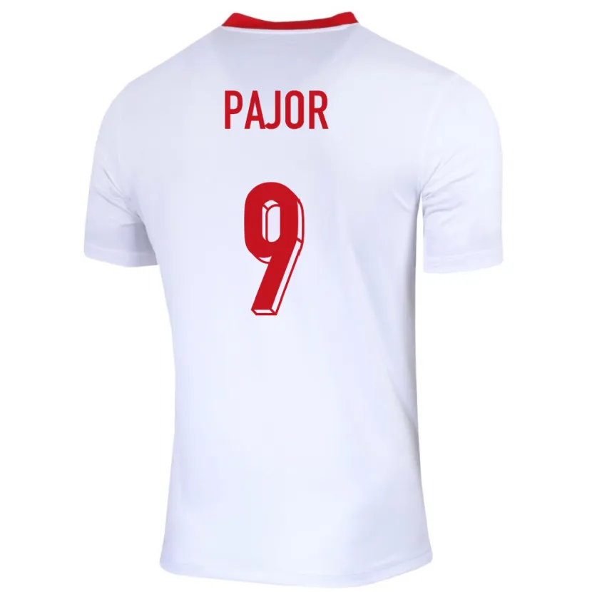 Danxen Mujer Camiseta Polonia Ewa Pajor #9 Blanco 1ª Equipación 24-26 La Camisa