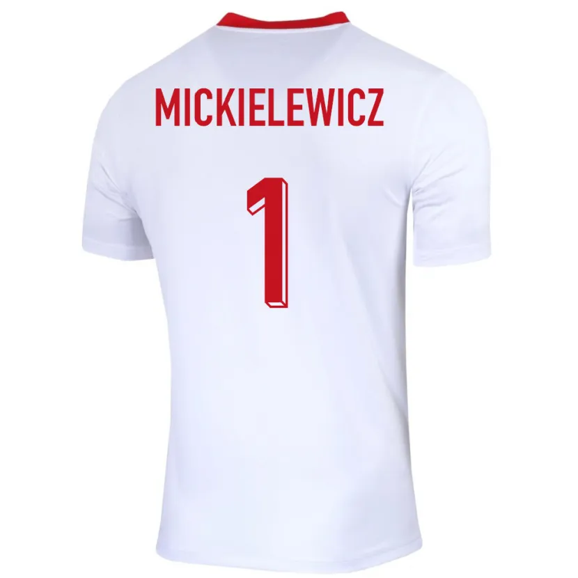 Danxen Mujer Camiseta Polonia Aleksander Mickielewicz #1 Blanco 1ª Equipación 24-26 La Camisa