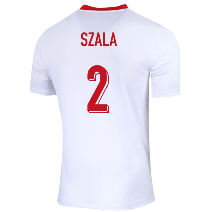 Danxen Mujer Camiseta Polonia Dominik Szala #2 Blanco 1ª Equipación 24-26 La Camisa