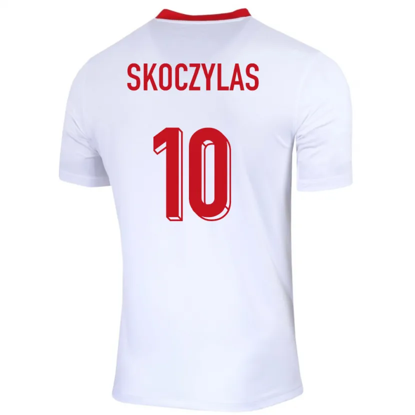 Danxen Mujer Camiseta Polonia Mateusz Skoczylas #10 Blanco 1ª Equipación 24-26 La Camisa
