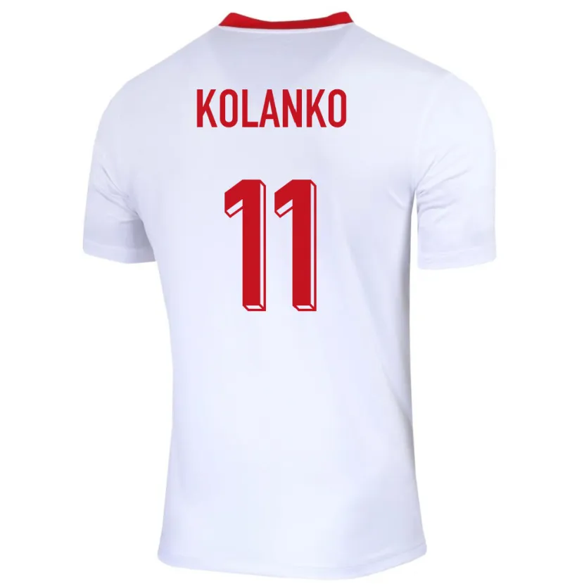 Danxen Mujer Camiseta Polonia Krzysztof Kolanko #11 Blanco 1ª Equipación 24-26 La Camisa
