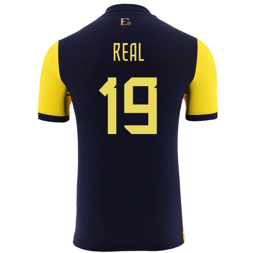 Danxen Mujer Camiseta Ecuador Kerlly Real #19 Amarillo 1ª Equipación 24-26 La Camisa