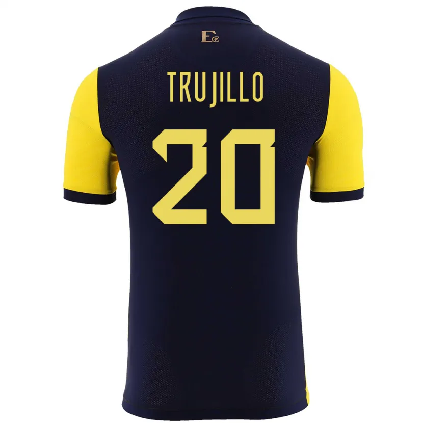 Danxen Mujer Camiseta Ecuador Isabel Trujillo #20 Amarillo 1ª Equipación 24-26 La Camisa