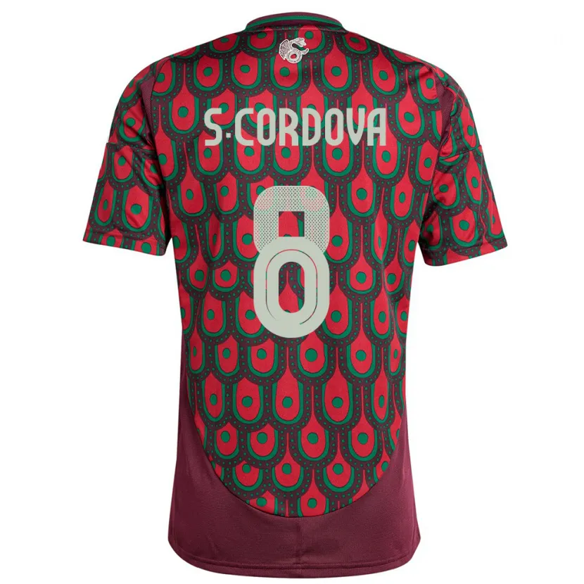 Danxen Mujer Camiseta México Sebastian Cordova #8 Granate 1ª Equipación 24-26 La Camisa