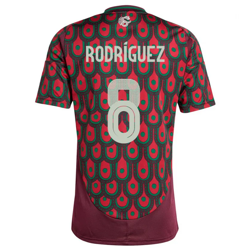Danxen Mujer Camiseta México Carlos Rodriguez #8 Granate 1ª Equipación 24-26 La Camisa