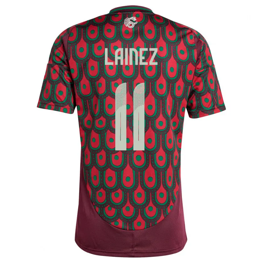 Danxen Mujer Camiseta México Diego Lainez #11 Granate 1ª Equipación 24-26 La Camisa
