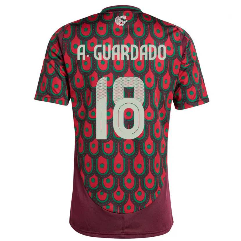 Danxen Mujer Camiseta México Andres Guardado #18 Granate 1ª Equipación 24-26 La Camisa