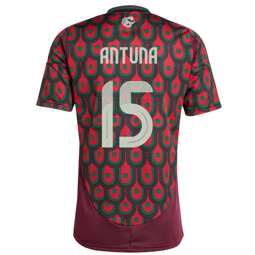 Danxen Mujer Camiseta México Uriel Antuna #15 Granate 1ª Equipación 24-26 La Camisa
