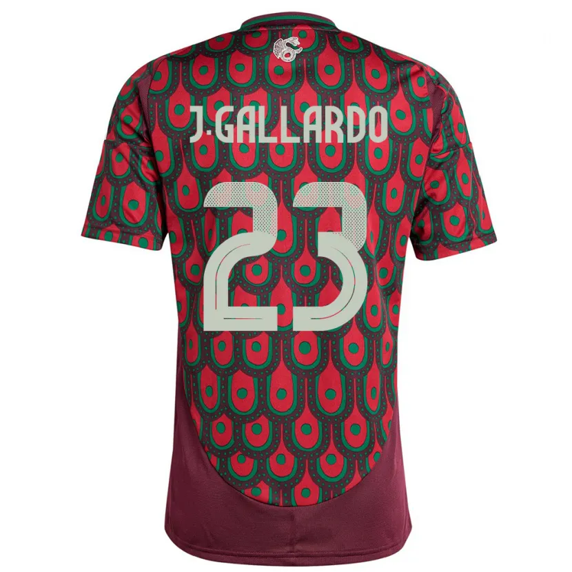 Danxen Mujer Camiseta México Jesus Gallardo #23 Granate 1ª Equipación 24-26 La Camisa