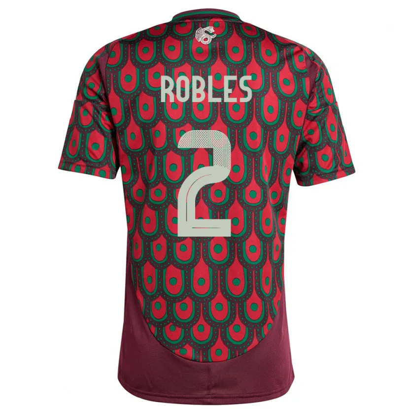 Danxen Mujer Camiseta México Kenti Robles #2 Granate 1ª Equipación 24-26 La Camisa