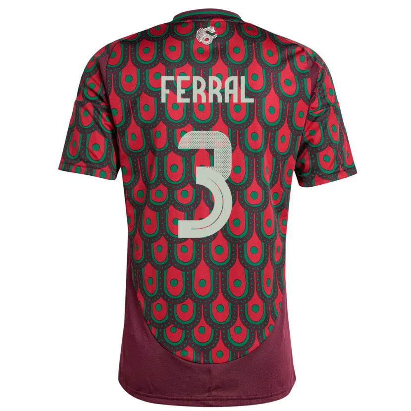 Danxen Mujer Camiseta México Cristina Ferral #3 Granate 1ª Equipación 24-26 La Camisa