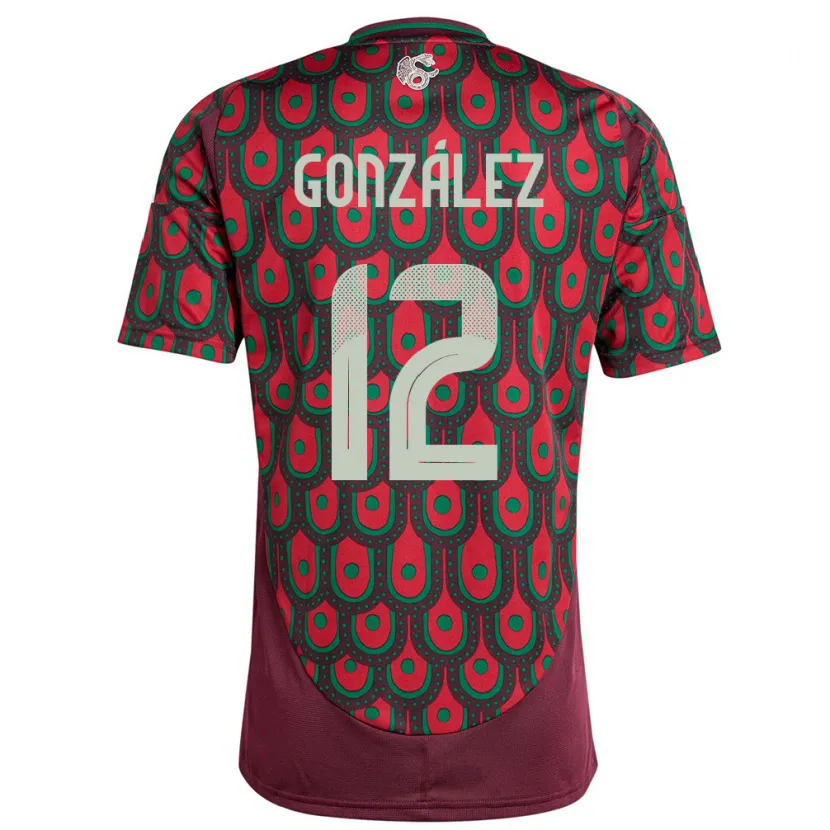 Danxen Mujer Camiseta México Itzel Gonzalez #12 Granate 1ª Equipación 24-26 La Camisa