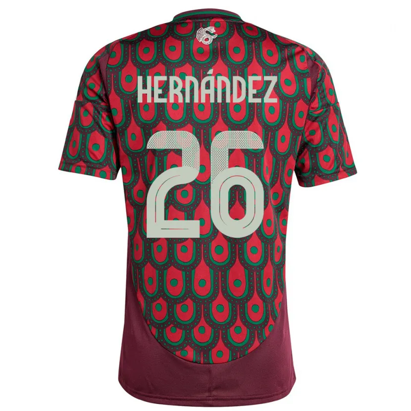 Danxen Mujer Camiseta México Nicolette Hernandez #26 Granate 1ª Equipación 24-26 La Camisa
