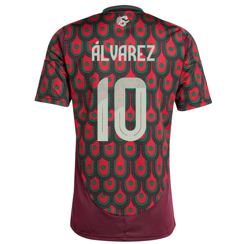 Danxen Mujer Camiseta México Efrain Alvarez #10 Granate 1ª Equipación 24-26 La Camisa
