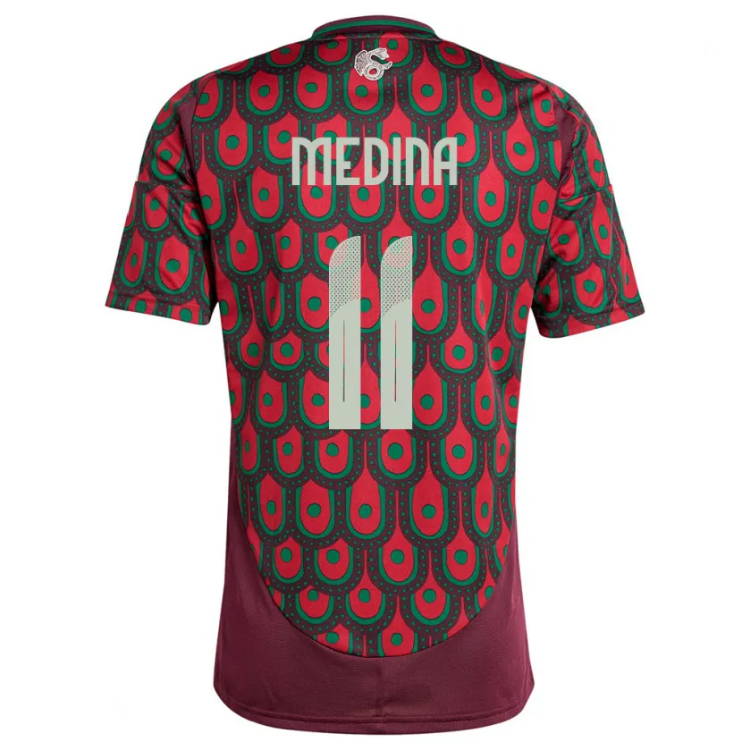Danxen Mujer Camiseta México Diego Medina #11 Granate 1ª Equipación 24-26 La Camisa
