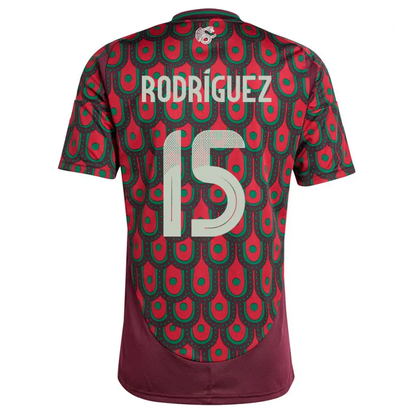 Danxen Mujer Camiseta México Jorge Rodriguez #15 Granate 1ª Equipación 24-26 La Camisa