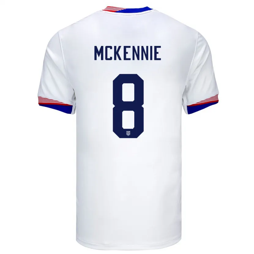 Danxen Mujer Camiseta Estados Unidos Weston Mckennie #8 Blanco 1ª Equipación 24-26 La Camisa