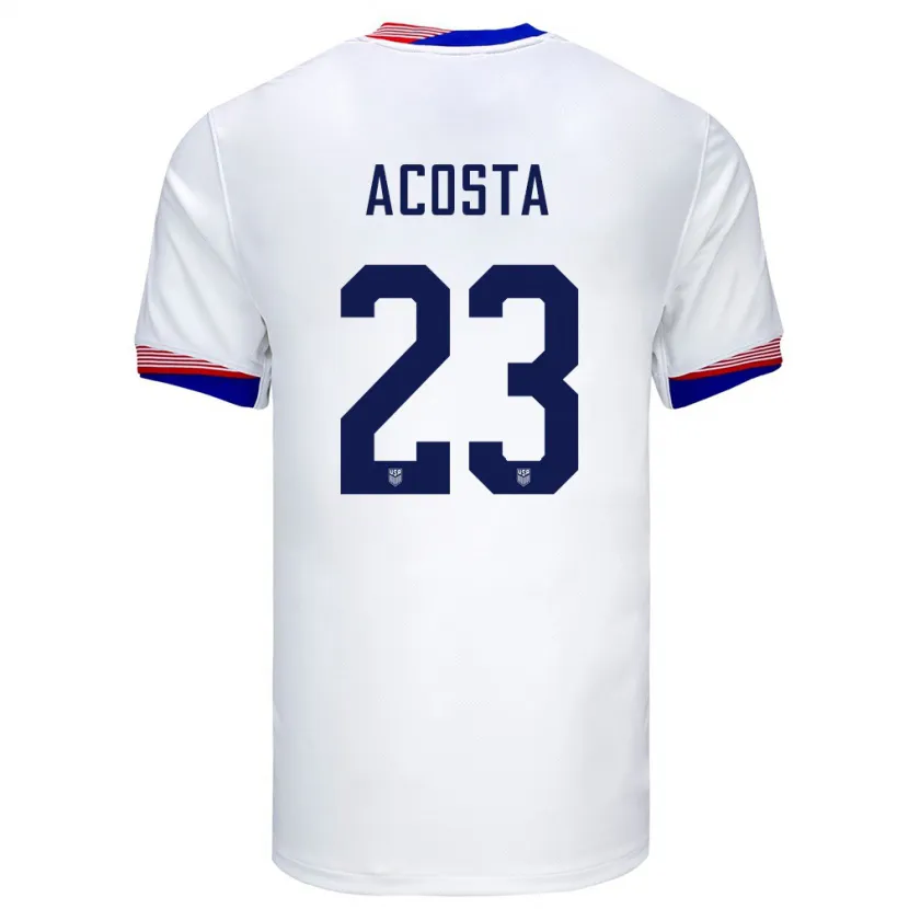 Danxen Mujer Camiseta Estados Unidos Kellyn Acosta #23 Blanco 1ª Equipación 24-26 La Camisa