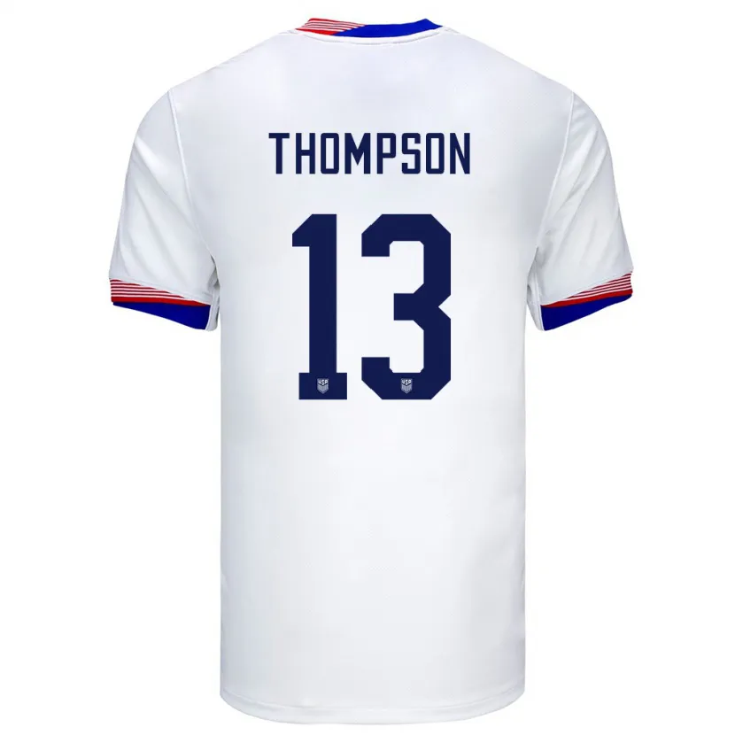 Danxen Mujer Camiseta Estados Unidos Alyssa Thompson #13 Blanco 1ª Equipación 24-26 La Camisa