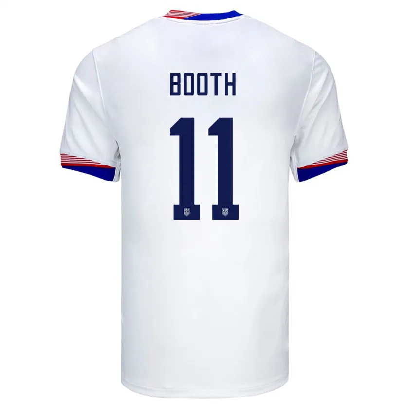 Danxen Mujer Camiseta Estados Unidos Zach Booth #11 Blanco 1ª Equipación 24-26 La Camisa