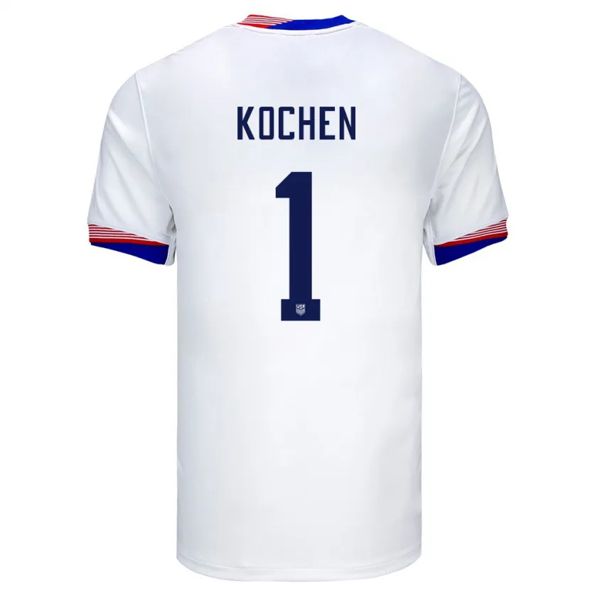 Danxen Mujer Camiseta Estados Unidos Diego Kochen #1 Blanco 1ª Equipación 24-26 La Camisa