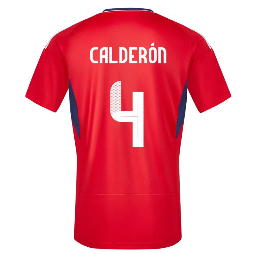Danxen Mujer Camiseta Costa Rica Brandon Calderon #4 Rojo 1ª Equipación 24-26 La Camisa
