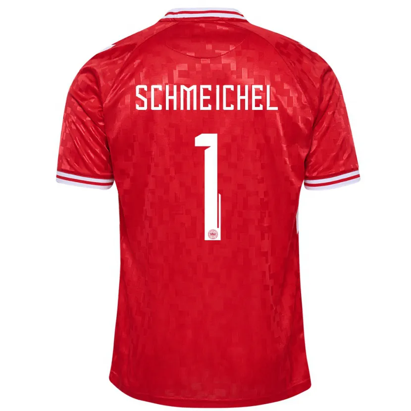Danxen Mujer Camiseta Dinamarca Kasper Schmeichel #1 Rojo 1ª Equipación 24-26 La Camisa