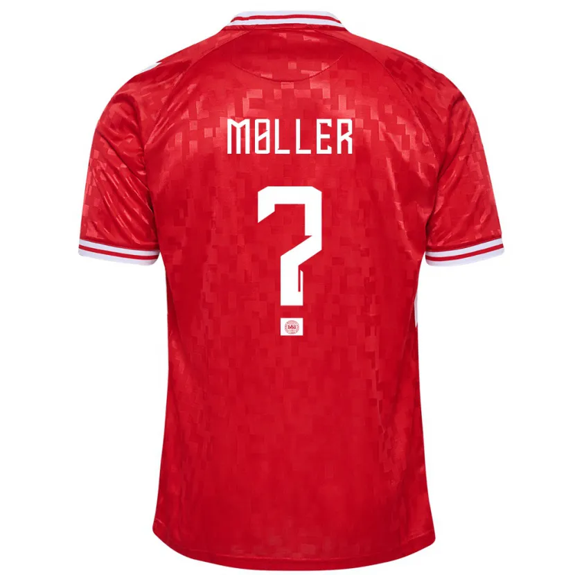Danxen Mujer Camiseta Dinamarca William Møller #0 Rojo 1ª Equipación 24-26 La Camisa