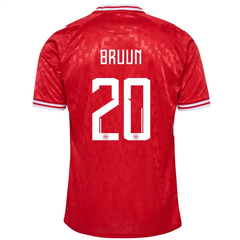 Danxen Mujer Camiseta Dinamarca Signe Bruun #20 Rojo 1ª Equipación 24-26 La Camisa