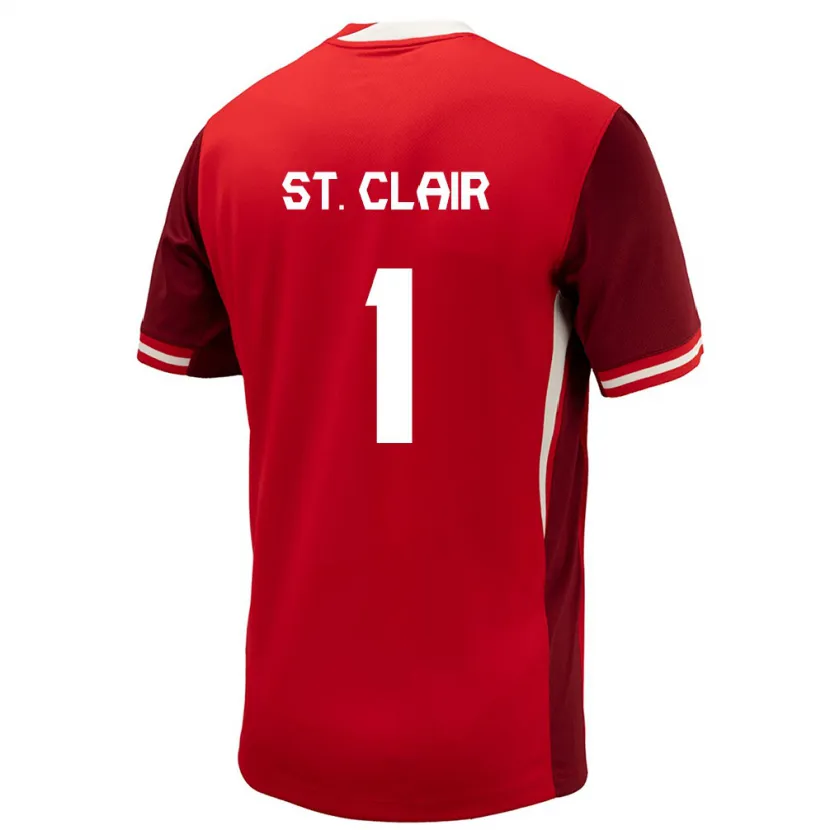Danxen Mujer Camiseta Canadá Dayne St. Clair #1 Rojo 1ª Equipación 24-26 La Camisa