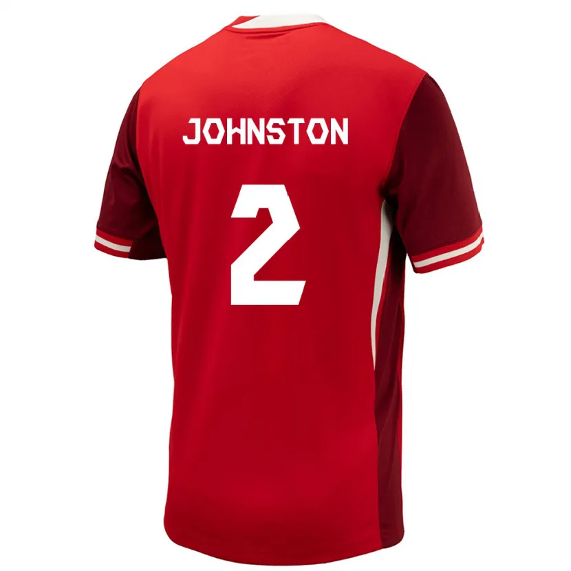 Danxen Mujer Camiseta Canadá Alistair Johnston #2 Rojo 1ª Equipación 24-26 La Camisa