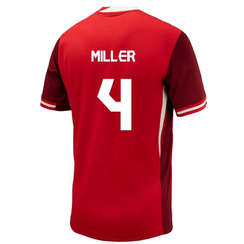 Danxen Mujer Camiseta Canadá Kamal Miller #4 Rojo 1ª Equipación 24-26 La Camisa
