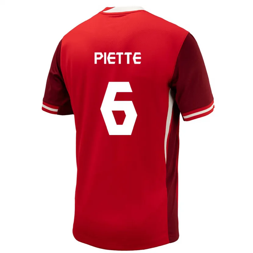 Danxen Mujer Camiseta Canadá Samuel Piette #6 Rojo 1ª Equipación 24-26 La Camisa
