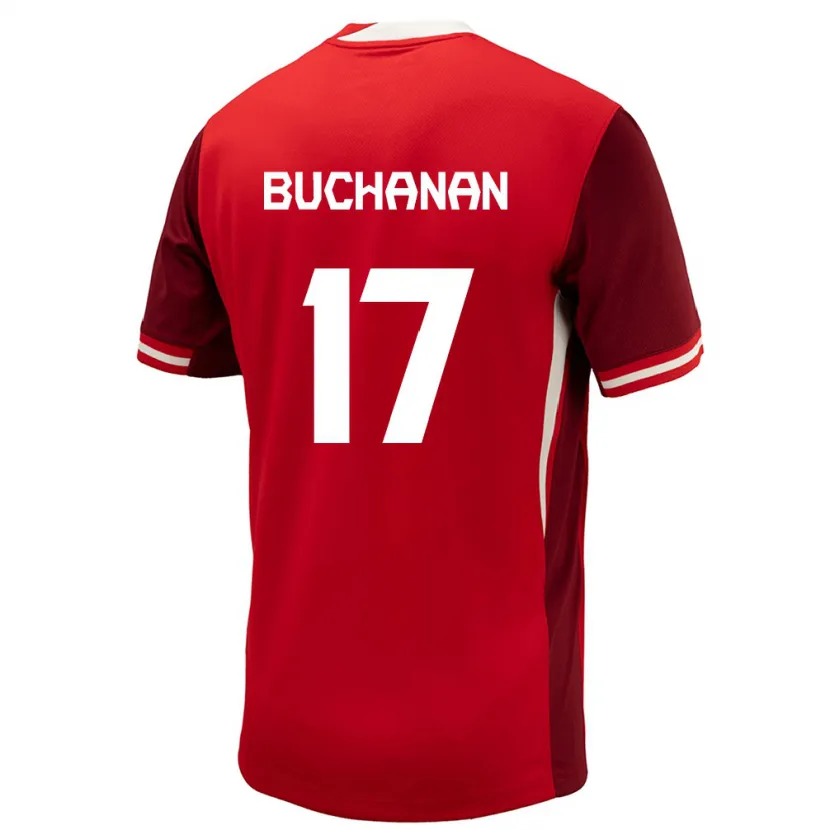 Danxen Mujer Camiseta Canadá Tajon Buchanan #17 Rojo 1ª Equipación 24-26 La Camisa