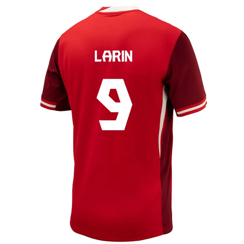 Danxen Mujer Camiseta Canadá Cyle Larin #9 Rojo 1ª Equipación 24-26 La Camisa