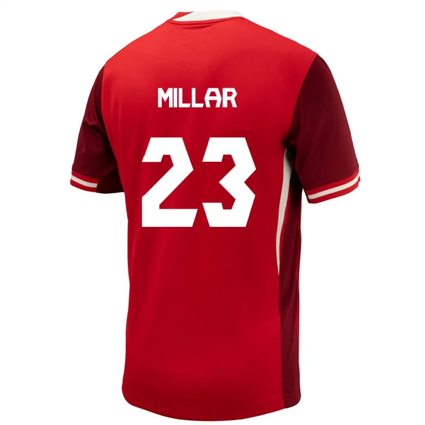 Danxen Mujer Camiseta Canadá Liam Millar #23 Rojo 1ª Equipación 24-26 La Camisa